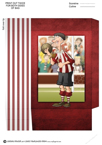 Red and White Stripe Old Footballer Mini Gift Bag
