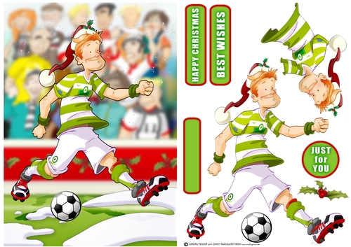 White and Green Footballer Dude Christmas