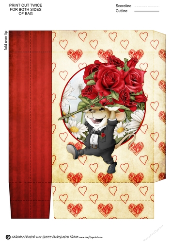Mr Valentine Rose Mouse Mini Gift Bag