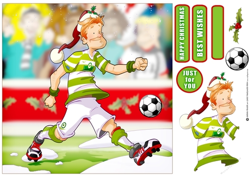 White and Green Footballer Dude Christmas 8x8
