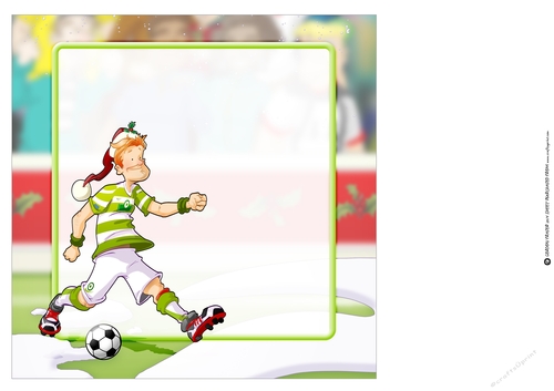 White and Green Footballer Dude Christmas 8x8 Insert