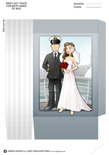 Navy Officer and Bride Mini Gift Bag
