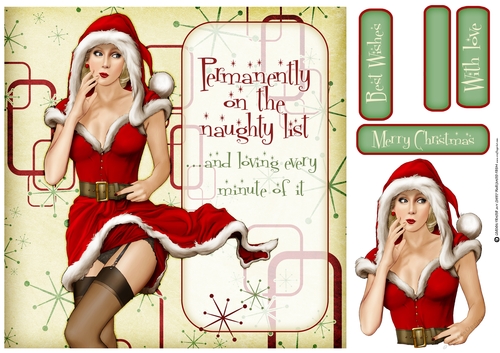 Naughty List Retro 8x8 Card Front