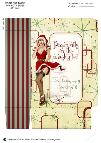 Naughty List Retro Mini Gift Bag