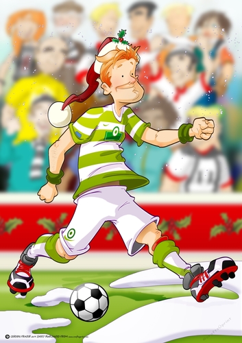 White and Green Footballer Dude A4