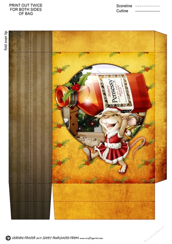 Mrs Christmas Brandy Mouse Mini Gift Bag
