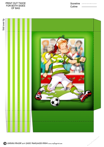 White and Green Footballer Dude Mini Gift Bag