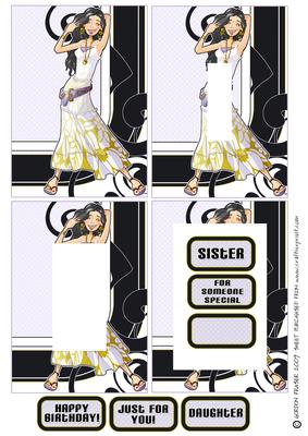 White and Gold Girl Inverted Pyramid.