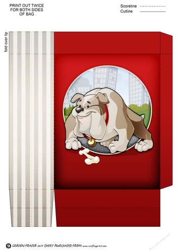 Bulldog Brown Mini Gift Bag