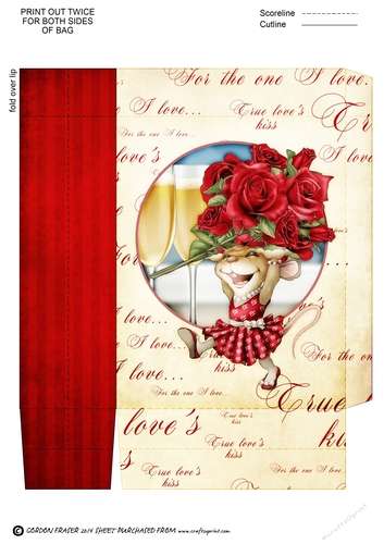 Mrs Valentine Rose Mini Gift Bag