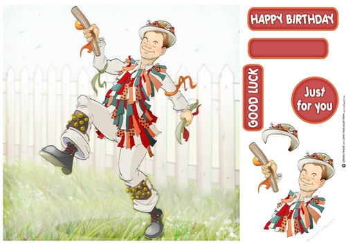 Morris Dancer Dude 2 8x8 Quick Card
