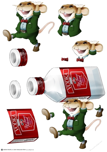Mr Vodka Mouse Decoupage Sheet