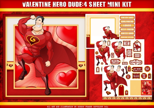 Valentine Hero Dude 4 Sheet Mini Kit