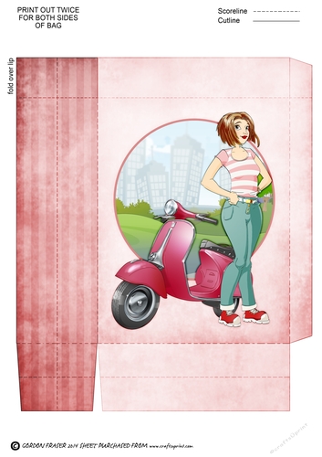 Moped Dudess (Pink) Mini Gift Bag