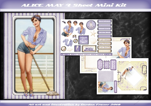 1950s Pin Up Girl Alice May 4 Sheet Mini Kit Lilac