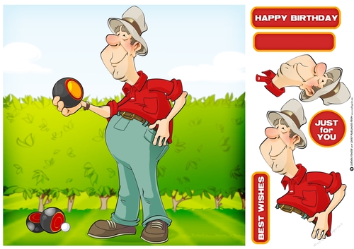 Bowling Dude Red 8x8 Quiick Card