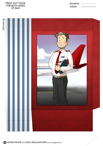 Airline Pilot Dude (Red) Mini Gift Bags