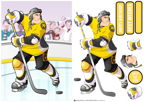 Ice Hockey Dude Yellow and Black