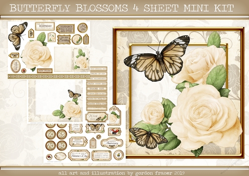 BUTTERFLY BLOSSOMS 4 SHEET MINI KIT CREAM
