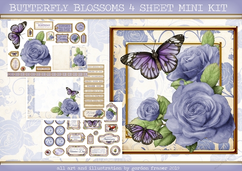 BUTTERFLY BLOSSOMS 4 SHEET MINI KIT LILAC