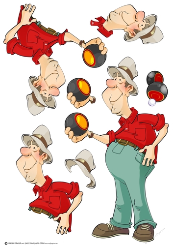 Bowling Dude Red Decoupage Sheet