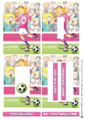 Pink and Purple Football Girl Inverted Pyramid.