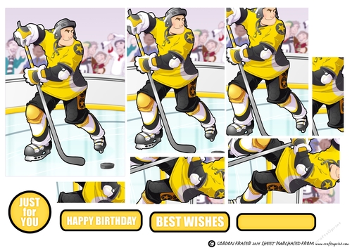 Ice Hockey Dude Yellow and Black Pyramid