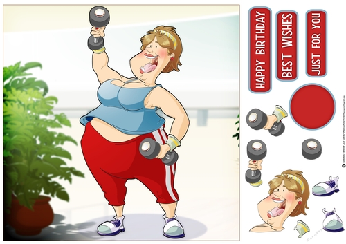 Get Fit Dudess 2 Red 8x8 Quick Card