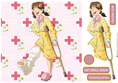 Get Well Soon Dudess 3 8x8 Quick Card