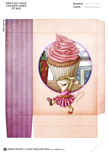 Mrs Cup Cake Mouse (Pink) Mini Gift Bag