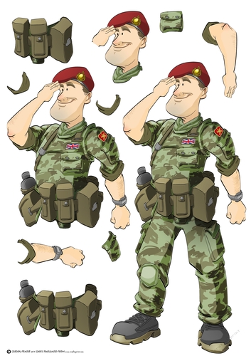 Army Dude Red Beret Decoupage Sheet