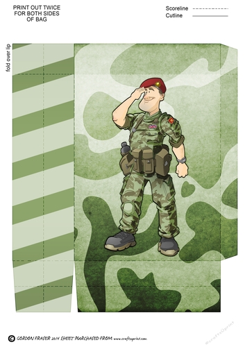Army Dude Red Beret Mini Gift Bag
