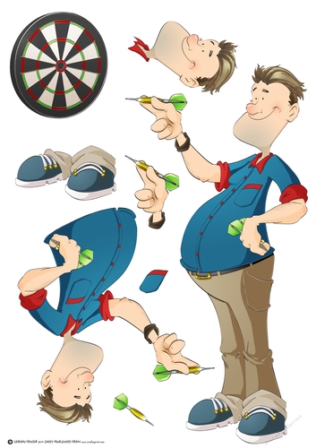 Darts Dude Blue Decoupage Sheet