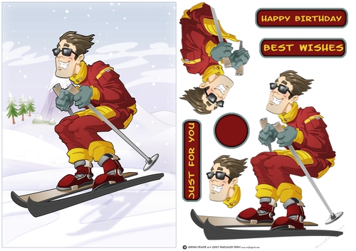 Skier Dude Red