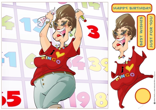 Bingo Queen Red 8x8 Quick Card