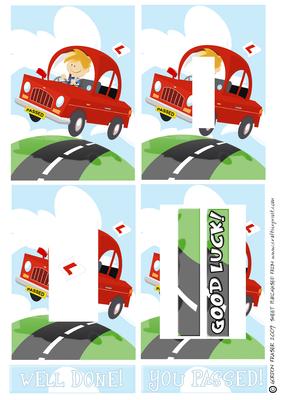 Passed Driving Test Red. Inverted Pyramid.