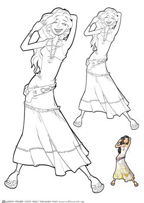 White and Gold Girl Digi Stamp.