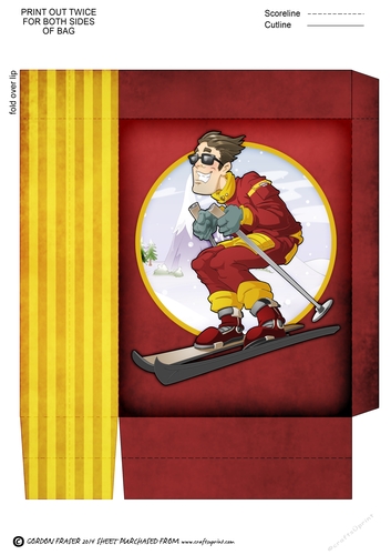 Skier Dude Red Mini Gift Bag