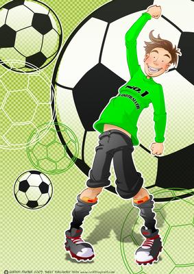 Football Dude Bright Green and Black.
