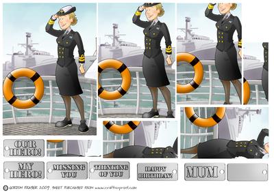 Wren Lady with Battleship. (female Military) Pyramid.