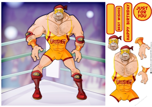 Wrestler Dude Yellow 8x8 Quick Card