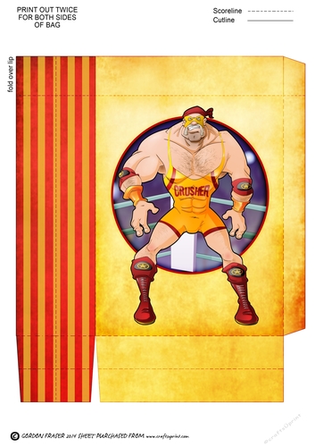 Wrestler Dude Yellow Mini Gift Bag