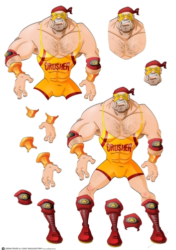 Wrestler Dude Yellow Decoupage Sheet