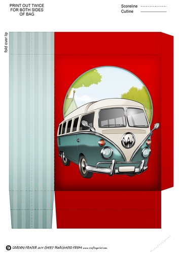 Camper Van Blue Mini Gift Bag