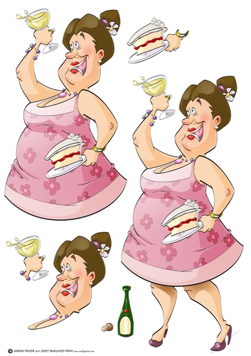Wine and Cake Dudess Pink Decoupage