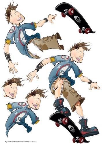 Skater Dude Night Decoupage Sheet