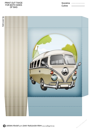 Camper Van Cream Mini Gift Bag