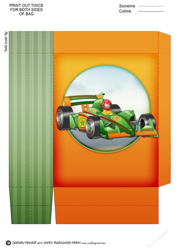 Formula 1 Racing Car Dude Green Mini Gift Bag