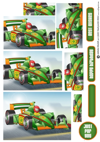 Formula 1 Racing Car Dude Green Pyramid