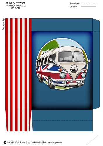 Camper Van Union Jack Mini Gift Bag